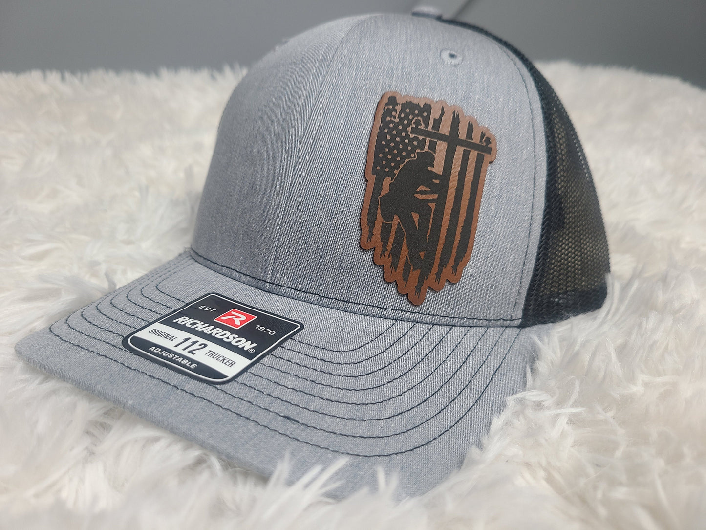 Lineman Leather Patch Richardson 112/115 Trucker Hat