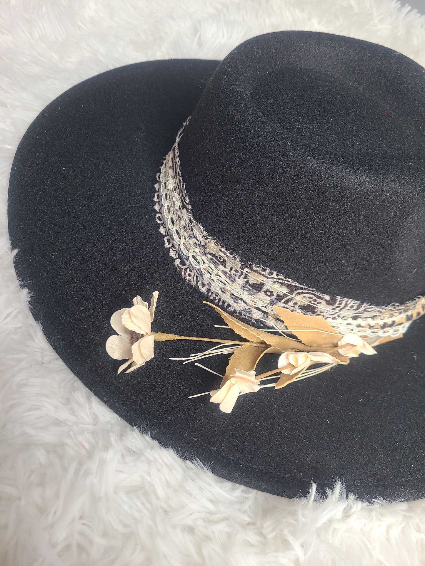 Black Cowboy Hat with animal print