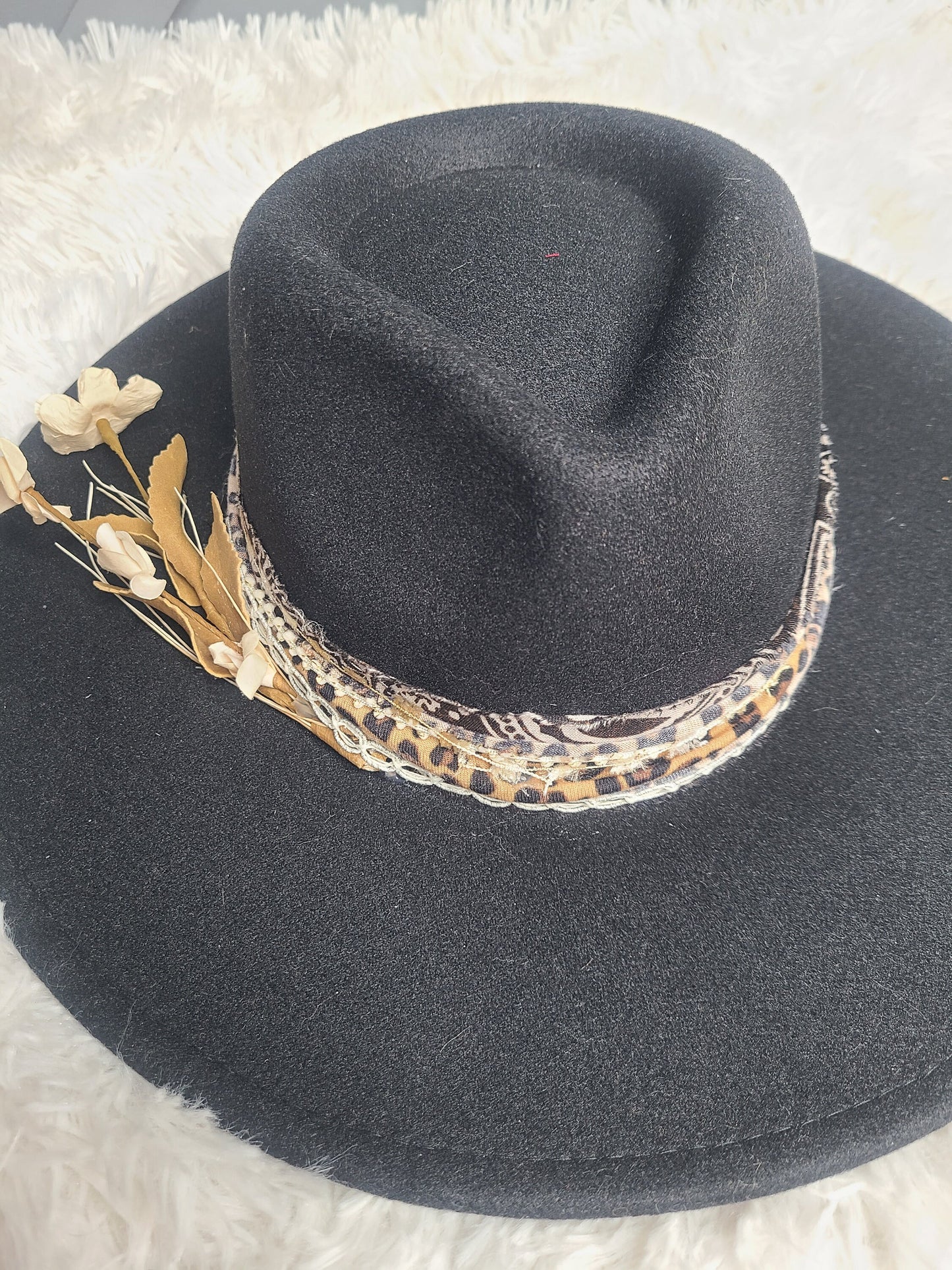Black Cowboy Hat with animal print