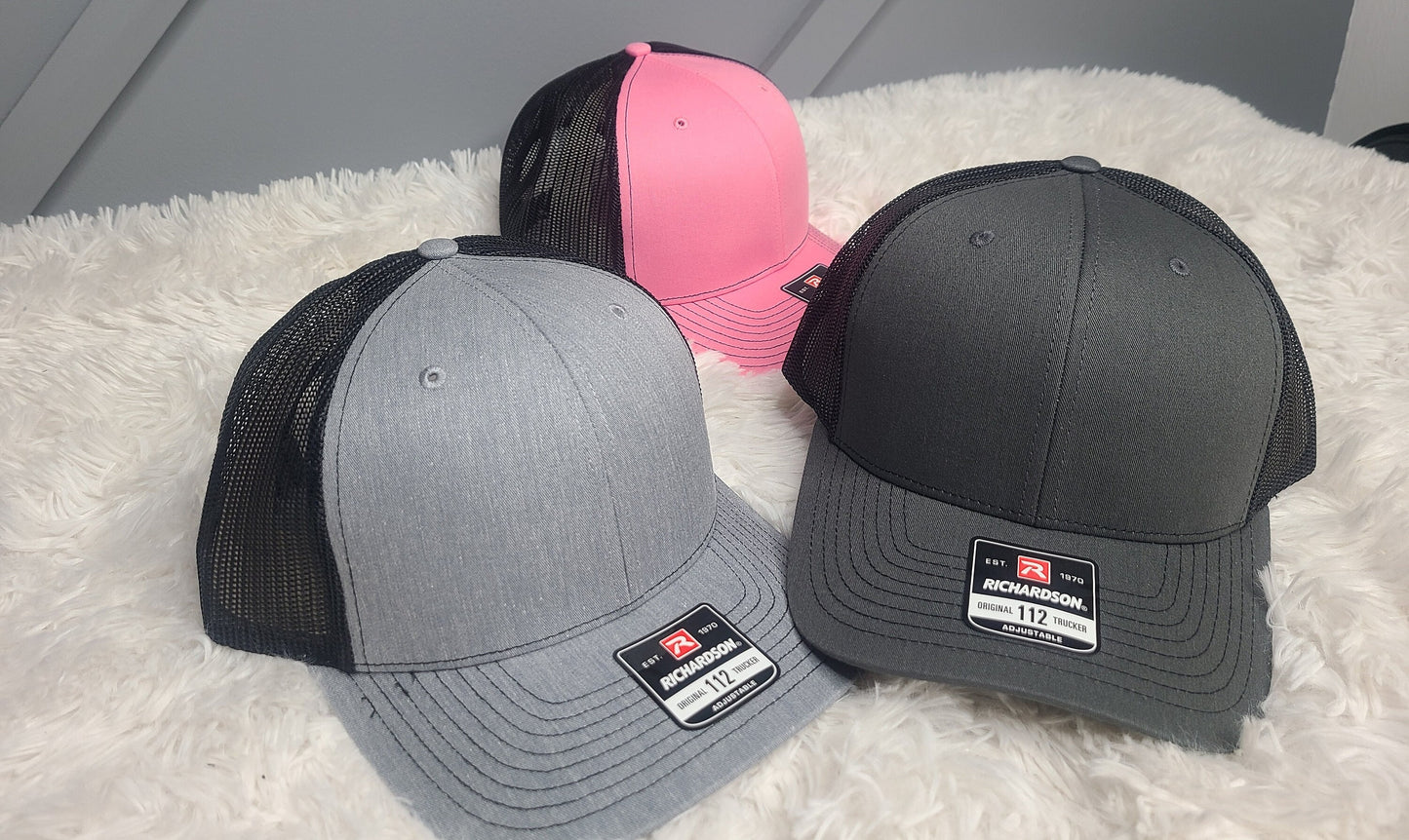 Have the Day you Deserve Leather Patch Richardson 112/115 Trucker Hat